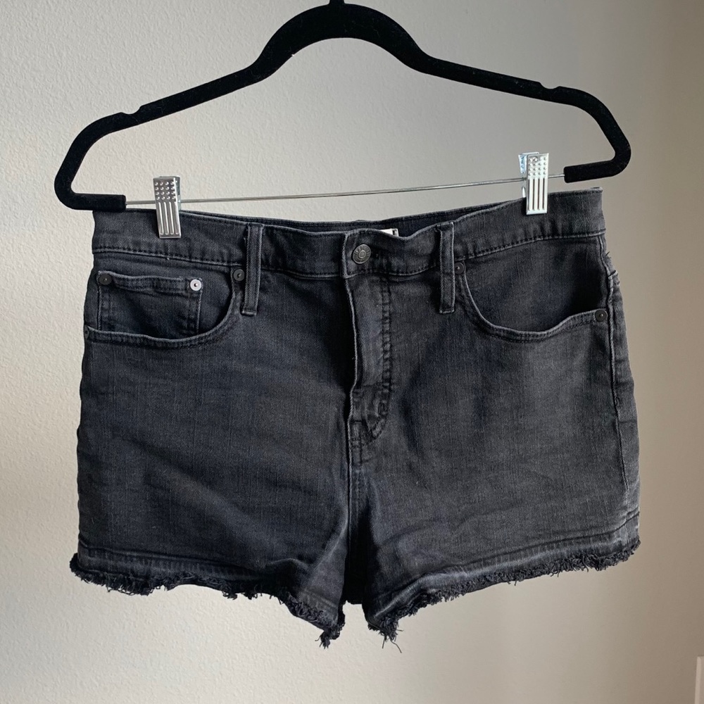 Madewell High Waisted Denim Black Shorts